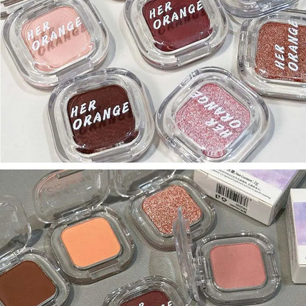 Gothic Red Brown Smoked Matte Eyeshadow Palette Smooth Shimmer Monochrome Eye Shadow Long-Lasting Brightening Silkworm Pigments