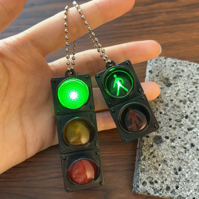 1/2Pcs Simulation Electronic Traffic Light Keychain Pendant Mini Pedestrian Light LED Light-emitting Toy Kids Cognitive Toy Gift
