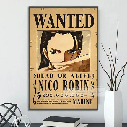 One Piece Canvas Poster Bounty Order Luffy Wallpapr Ace Figures Nami Home Decoration Painting Anime Zoro Wall Art Sanji