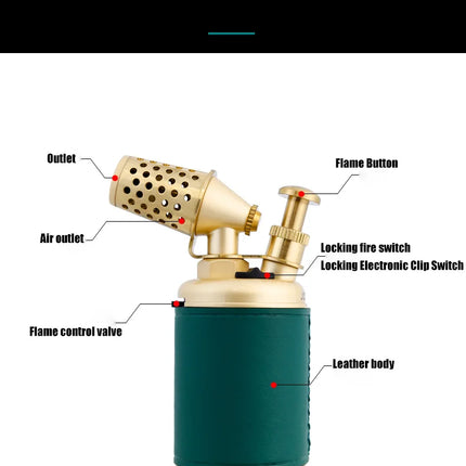 JOBON Multi-function Strong Gun Lighter Windproof Blue Flame One-touch Lock Fire Retro Appearance Design Cigar Lighter
