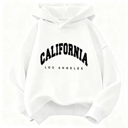 Kids Fashion Hoodie, Los Angeles California Letter Cat Graphic Sweatshirt, Unisex Tops for Boys Girls