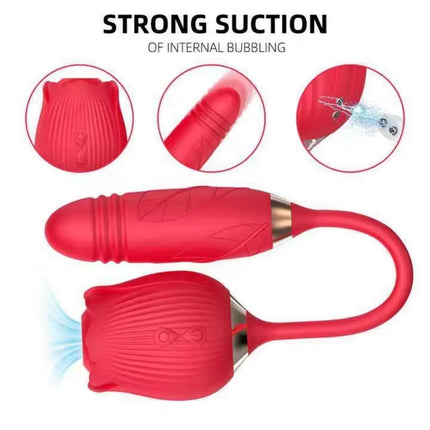 2 in1 Thrusting Vibrator Dildos for Women Rose Sucking Vibrator G Spot Anal Vibrators Stimulator Adult Supplies Female Sex Toys