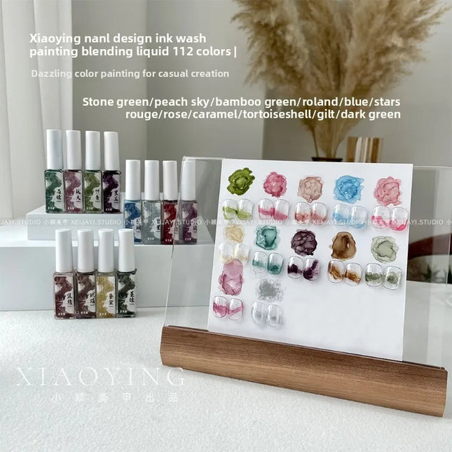 New 1/12/15PCS Blooming Nail Polish Marble Nail Ink Tint Gel Watercolor Nail Art Blossom Gel Permanent Soak Off UV Gel Varnish