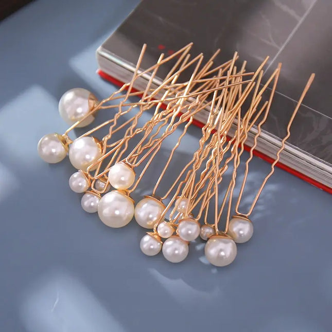18 Gold Hairpins, Ancient Style Hairpin Embellishments, Small Hairpins, Pearl Hairpins, Ancient Costume Styling, Hanfu Headdress