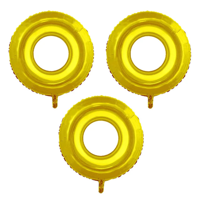 Gold Ring Foil Balloons 3-Pack - Party Decorations Wedding Engagement / Ballons Anneaux Or 3pcs - Déco Fête Mariage