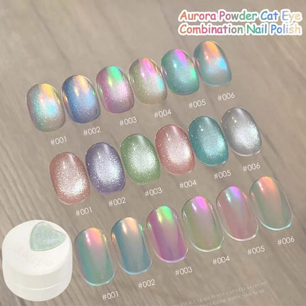 Ice Transparent Crystal Cat Eye Nail Polish Gel Mint Green Glass Bead Cat Eye Nail Magnetic UV Soak Off Gel Varnish Supplies