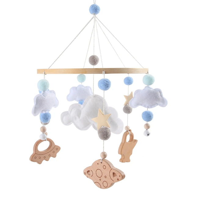 Let's make Baby Mobile Rattle Toys 0-12 Months Space Planet Pendant Crib Bed Bell Toddler Rattles Carousel Kid Musical Toys Gift
