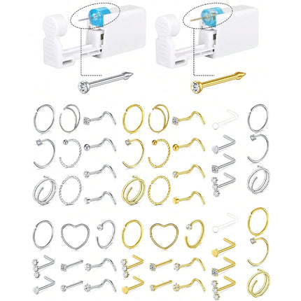 20g Nose Piercing Kit Nose Ring Piercing Kit Self Piercing Nose Piercing Kit With Nose Rings Disposable Nose Piercing Gun Kit