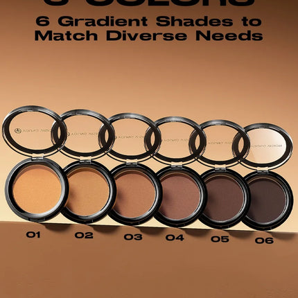 Waterproof Contouring Powder Palette Matte Finishing Bronzer Hairline Modify Nose Shadow Buildable Coverage for All Skin Tones