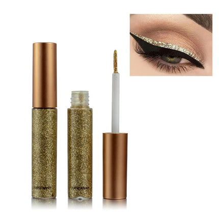 Glitter Liquid Eyeliner Set 10 Pieces Metallic Shimmer Eye Liner Long Lasting Sparkling Eyeshadow Tint Smudge Proof Cosmetics