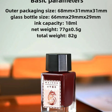 MAJOHN 18/50ml Fountain Pen Ink Cartridge Refill Various Color Glass Bottled Fountain Pen Ink Stationery Office School Supplies