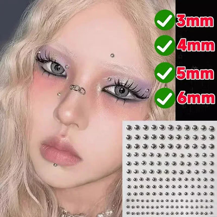 Self Adhesive Fake Lip Eyebrow Stickers Non Piercing Nose Ring Stickers Belly Button Nails  Reusable Body Earring Studs Stickers
