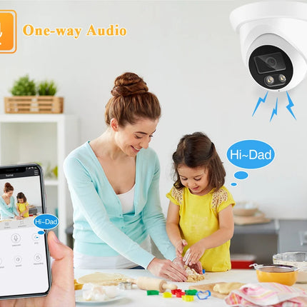 ASECAM 4K 8MP IP Camera Outdoor Audio POE H.265 Onvif Wide Angle 2.8mm AI Humanoid detection Home CCTV Surveillance Camera