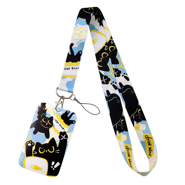 Cute Cartoon Cat Duck Neck Strap Lanyards For Keychain ID Credit Card Pass Animal Hang Rope Cell Phone Charm Accessories