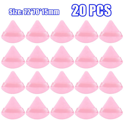 1-60pcs Triangle Velvet Powder Puff Soft Washable Sponge Black Pink Cosmetic Puffs Loose Powder Facial Beauty Makeup Accessories