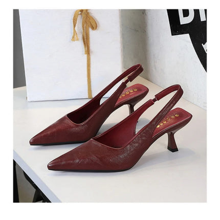 Banquet High Heels For Women Simple Slim Heels With Empty Pointed Toe Shoes With Tripping Temperament Fashionable Women's Shoes