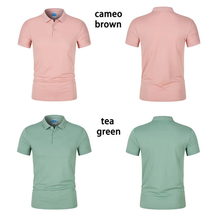 Men's POLO Shirt Solid Color Short Sleeved Top Spring Summer Team Workwear Customized Colors Choose From