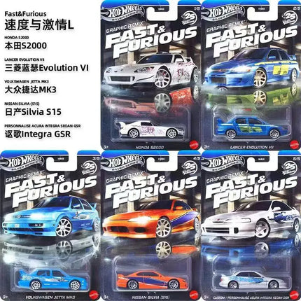 2026 New Hot Wheels Hnr88 Silver Series 25Th Fast & Furious Tokyo Drift Set Nissan/Monter Carlo/Road Runner 1:64 Diecast Car Model Authentic Holiday Birthday Gift
