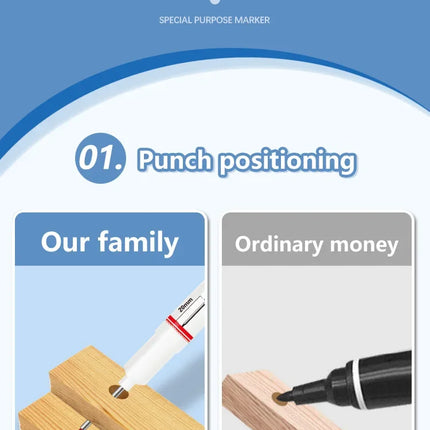 4Pcs/Set 20mm Deep Hole Long Nib Head Markers For Metal Perforating Pen Waterproof Bathroom Woodworking Decoration Multi-Purpose
