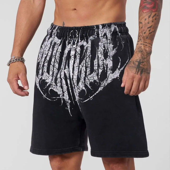 Men Athletic Printed Sports Shorts - Fitness Leisure Outdoor Knee Length / Short Sport Homme Imprimé - Fitness Loisir