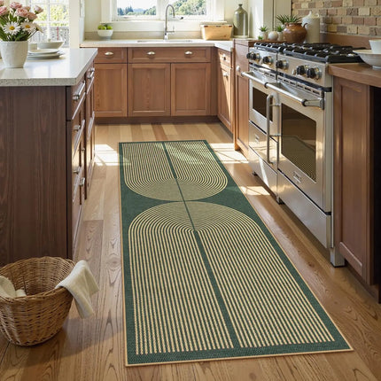 VIKAMA Simple And Retro Line Long Corridor Carpets, Washable Kitchen Carpets, Laundry Room Carpets, And Home Decorations