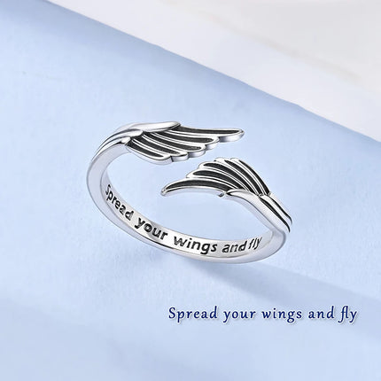 Opening Ring 925 Original Silver Adjustable Three-color Butterfly Fire Dragon Ring Fashion Jewelry Birthday Gift For Women