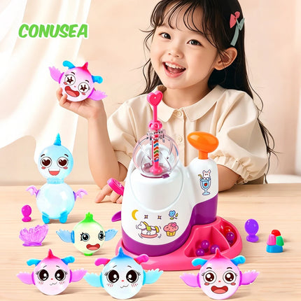 Kids' Diy Craft Kits Games DIY Sticky Balloon Maker kit Bubble Inflatable Toy Set  Inflator Machine Anti-Stress Toys Boys Girls
