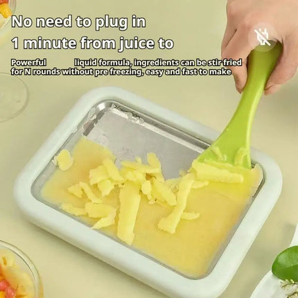Household Small Stainless Steel Ice Stir Fry Machine - Spot Summer Yogurt Maker Children Homemade Yogurt Pudding Stir Fry Plate