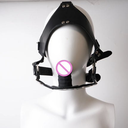 Deep Throat Silicone Penis Oral Plug Dildo Mouth Gag Sex Toys Oral Restraint Cover Face for Couple BDSM Bondage Adult Role Play