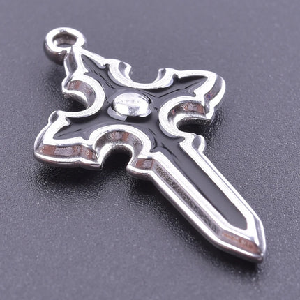5pcs/Lot High Quality Stainless Steel Cross Pendants For Jewelry Making Supplies Metal Rose Lava Ankh Cross Charms DIY Materials