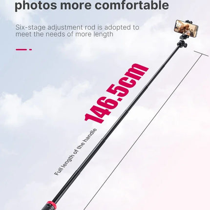 Ulanzi MT-44 1.46M Extend Selfie Stick Tripods Tripod With phone Clamp For Cameras Cellphone Samsung iPhone Huawei Xiaomi Stand