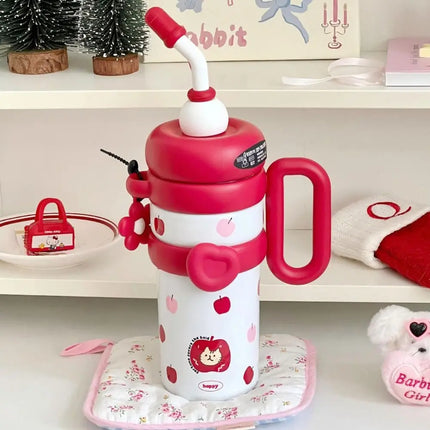 920ML Insulated Thermos with Handle Handheld Thermos Coffee Cup Stainless Steel Large Capacity Sports Water Kettle Travel