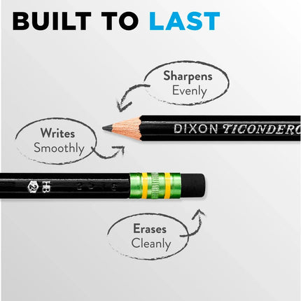 12ct Pencil Black Exclusive No.2 graphite formula brings exceptionally smooth performance