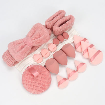 19 件 Cosmetic Puff Makeup Sponge Blender Beauty Egg Foundation Sponges Puff Wash Face Headband Wristband Make up Accessories
