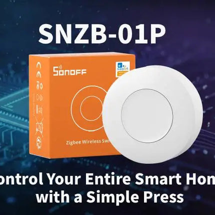 SONOFF SNZB 01P Zigbee Smart Button, Wireless Remote Control for Lights & Scenes, Single/Double/Long Press for Home Assistant