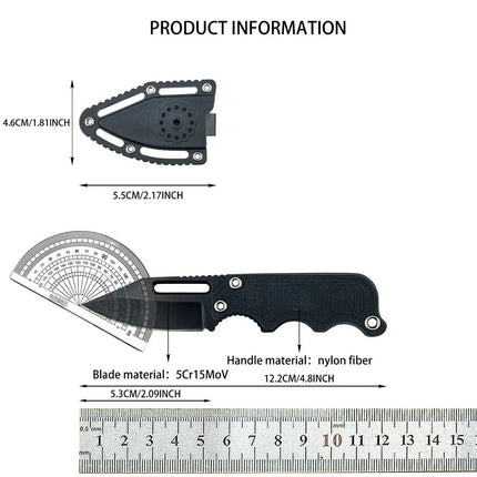 Ideal Gift for Men Mini Outdoor Straight Knife EDC Wilderness Hiking Fishing Multi-functional Gear with K Sheath Portable Practical Knife