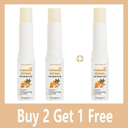 Turmeric eye cream stick nourishes the skin's eye bags and dark circles, brightens the skin around the eyes