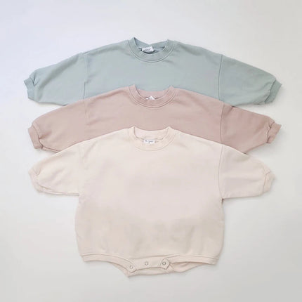INS 0-18M Newborn Infant Baby Girl Boy Sweatshirt Romper Toddler Long Sleeve Basic Cotton Oversize Rompers Baby Clothes Jumpsuit