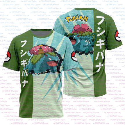 New Super Cute Figure Pokémon Anime 3D Printed Boys T-shirt Summer Men's Snorlax Squirtle Trend Loose Casual Short Sleeved Tops