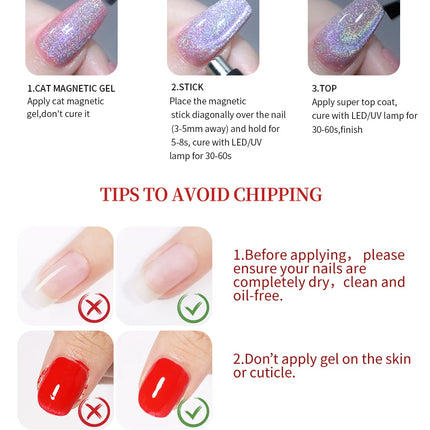 BORN PRETTY Cat Magnetic Moonlight Gel Nail Polish Set 10ml Sparking White Silver Water-light Soak Off UV Gel Nail Art Manicure