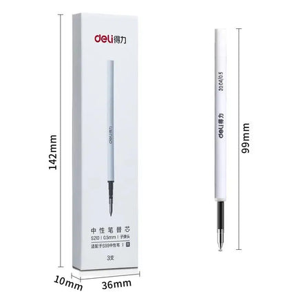 Deli Metal Gel Pens 0.5mm black ink Refill Sign Pen Stationery Smooth Writing Business Pen School Office Supplies for Kid Gift