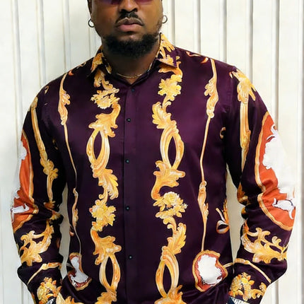 2026 Men's Fashion Casual Long Sleeve Shirt HD Color Pattern 3D Printed Shirt Hawaii Beach Vacation Wedding Social Dress for Men