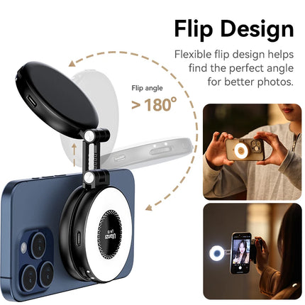 Ulanzi LM19 Bi-color MagSafe Light Phone Stand for iPhone 15 14 13 12 Mini Pro Pro Max for Vlog Live-streaming Photography