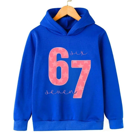 Autumn 67 Locked in Warm Children's Hoodie Viral Slang Kids Casual Boy Girl Pullover Fashion Funny Comfortable Fleece Sweatshirt