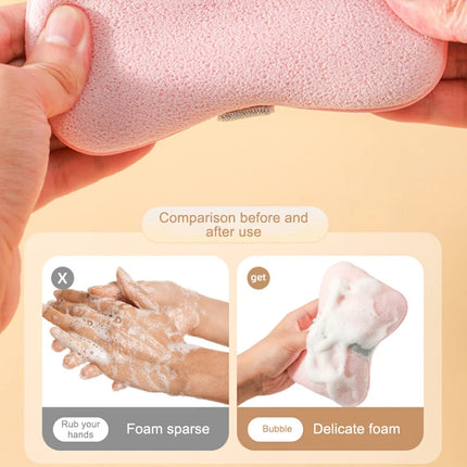 1Pc Bath Sponge Face Wash 2-in-1 Soap Bag Soft Clean Puff Reusable Makeup Remover Exfoliating Pads For Daily Cleansing Skin Care
