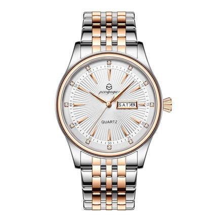 PAAZOMU Luxury Watch for Men Elegant Date Week Waterproof Luminous Men's Quartz Stainless Steel Sports Watch reloj