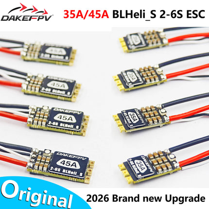 DAKEFPV 35A 45A BLHeli_S BLS 2-6S ESC Built-in Programmable RGB LED ONESHOT125 D-Shot 150/300/600 For RC FPV Quadcopter Frame