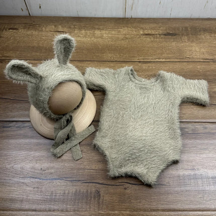 Newborn Props Knitted Clothes Rabbit Doll Baby Cosplay Glasses Baby Photo Props Photo Shoot Accessories Photography Clothing