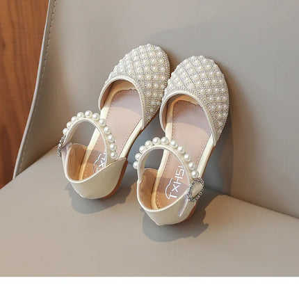 Girls LeatherShoesChildren's Crystal Shoes 2025Spring Summer New Little Girls Princess Shoes Fashion Shiny RhinestoneDance Shoes