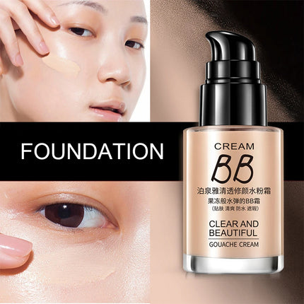 Liquid Foundation Cream Face Concealer Cover Base Cosmetics Natural Oil Control Waterproof Long Lasting Facial Cream Makeup Tool